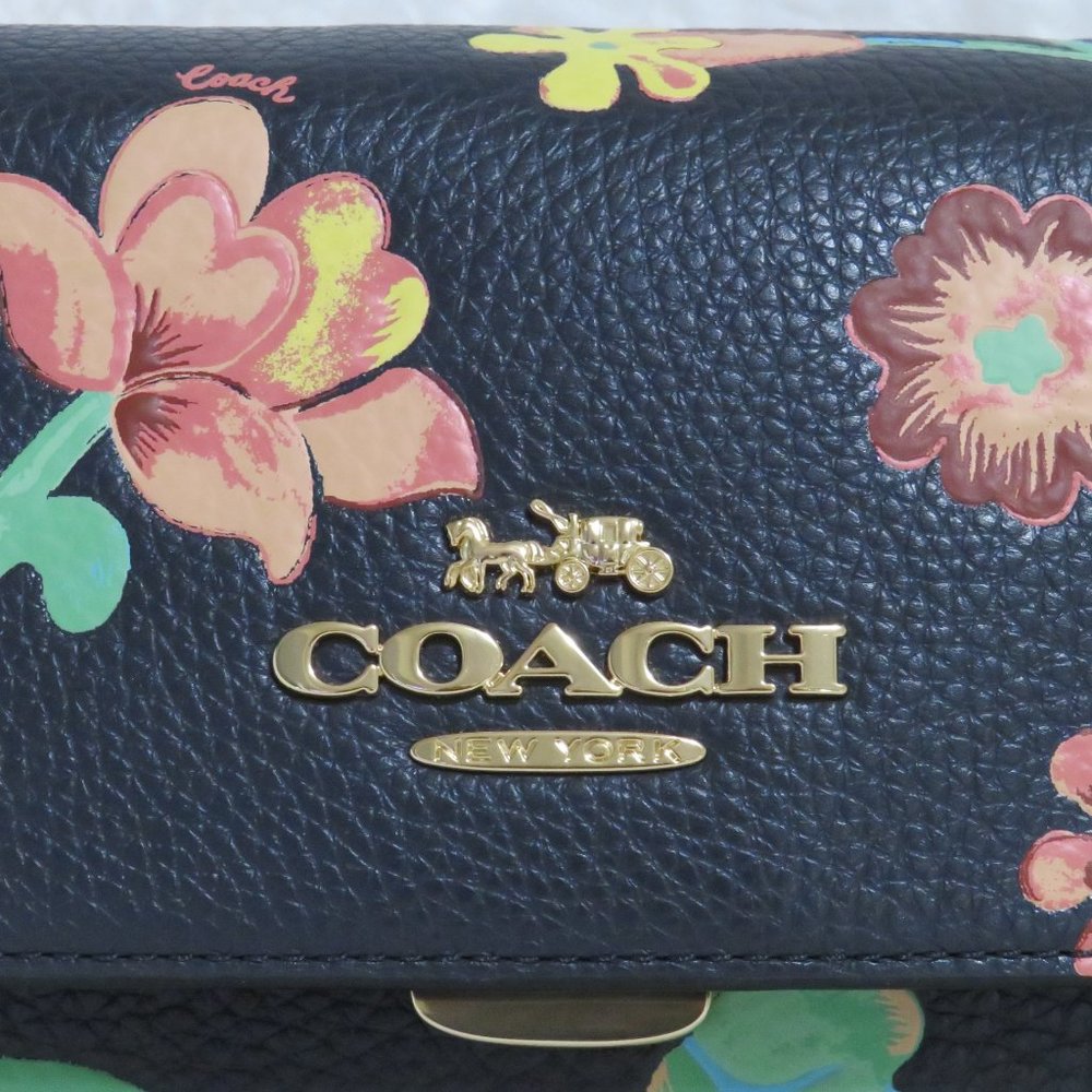 Coach Dreamy Land Floral Leather Mini Brynn (Midnight) - Picture 7 of 8